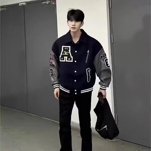 【有货】DJKA504-特批65潮牌刺绣棒球服外套男秋百搭宽松情侣夹克图片