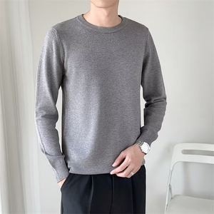 春秋毛衣男士韩版潮流修身休闲圆领针织打底衫长袖内搭MYC01图片