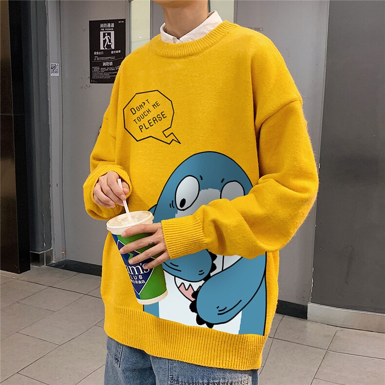 1港风圆领中性情侣潮流大码M-5XL印花加厚毛衣男7785P55加绒P70,男装针织衫/毛衣,星座226-2
