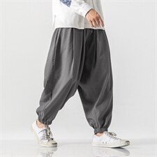 秋装潮休闲哈伦裤男士宽松百搭束脚运动裤日系工装大码K76/P65，男装休闲裤，电商A221A