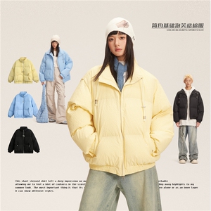 简约基础泡芙格棉服--5696模特图 198图片