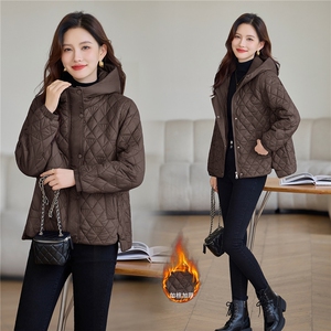 现货纯色短款棉衣棉服女图片