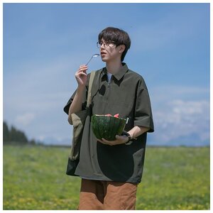 青春流行短袖帅气气质夏季标准潮潮牌潮流POLO衫港风新款2026男图片