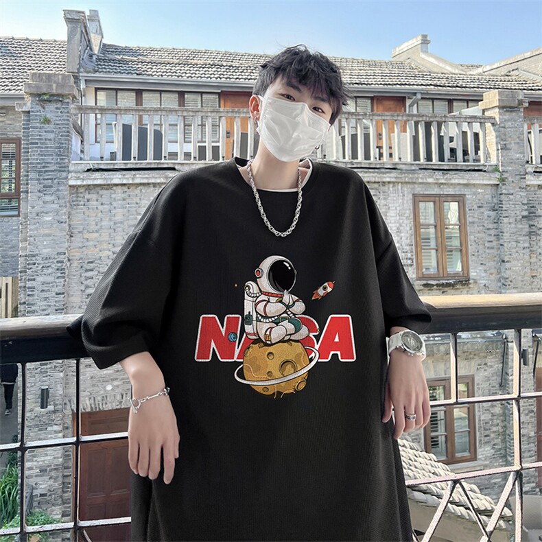 华夫格t恤男短袖男大码五分袖酒店风HT73289-P22,男装T恤,电商A040