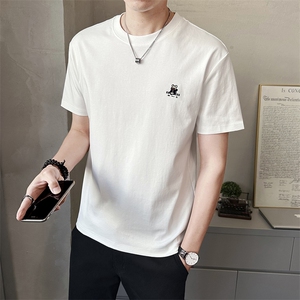 男士短袖T恤夏季新款时尚百搭休闲运动圆领半袖上衣T3629-P35,冬天黑色百褶裙搭配图片图片