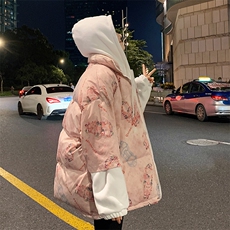 china宇航员太空人连帽假两件情侣棉衣A071-Y288-P130女类，女装棉衣/棉服，电商A071