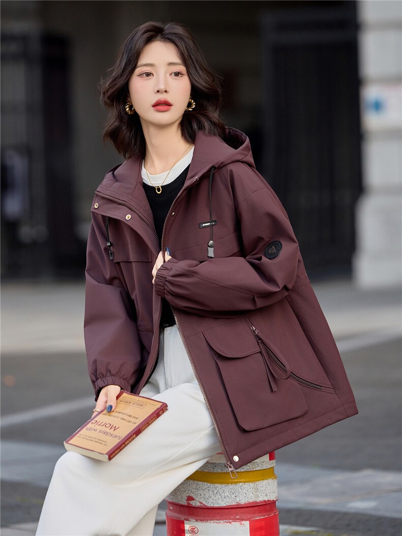 工装风休闲连帽派克服女中长款2025秋冬新款加绒加厚保暖棉服外套,女装棉衣/棉服,悦祺