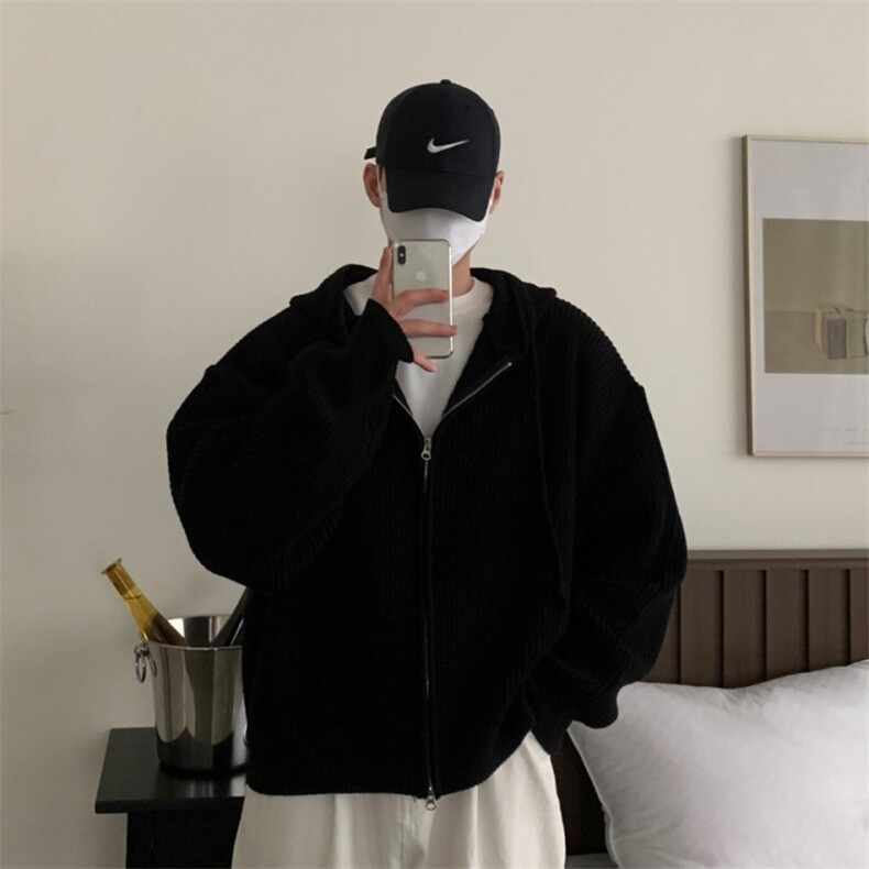 816B-MY019-P75韩版男士毛衣外套宽松纯色慵懒风开衫韩三色,男装针织衫/毛衣,星座816B