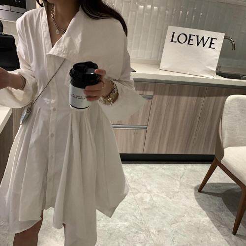 不对称领衬衫裙,女装衬衫,XTZ style