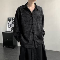 2025秋冬新款灯芯绒清明上河图新中式盘扣唐装汉服2535-P60，男装民族服装，电商A057