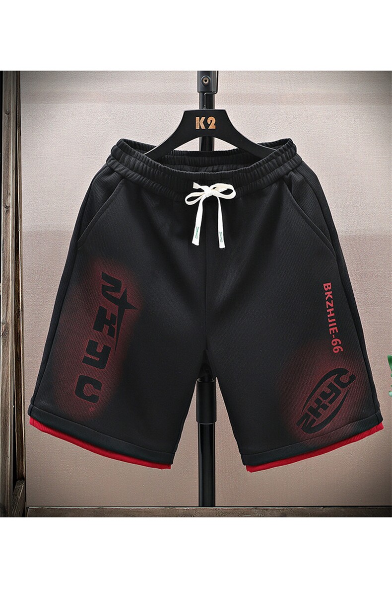 夏季短裤男拼接色时尚休闲短裤宽松百搭五分裤沙滩裤-DK55-P28,男装牛仔裤,星座310B-3