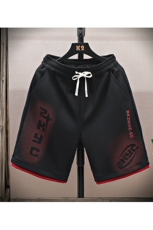 夏季短裤男拼接色时尚休闲短裤宽松百搭五分裤沙滩裤-DK55-P28，男装牛仔裤，星座310B-3