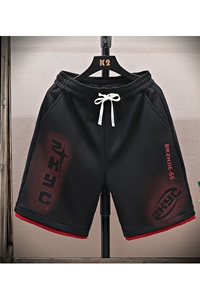 夏季短裤男拼接色时尚休闲短裤宽松百搭五分裤沙滩裤-DK55-P28图片