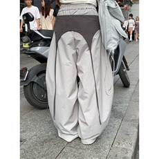 美式设计感撞色绑带弯刀裤2025街头嘻哈跳舞裤速干伞兵裤B309-P52，男装休闲裤，星座1001-1