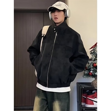 【高质量】美式复古皮衣高级感外套pu仿皮飞行夹克Y1039-P85网图，男装夹克，电商B245