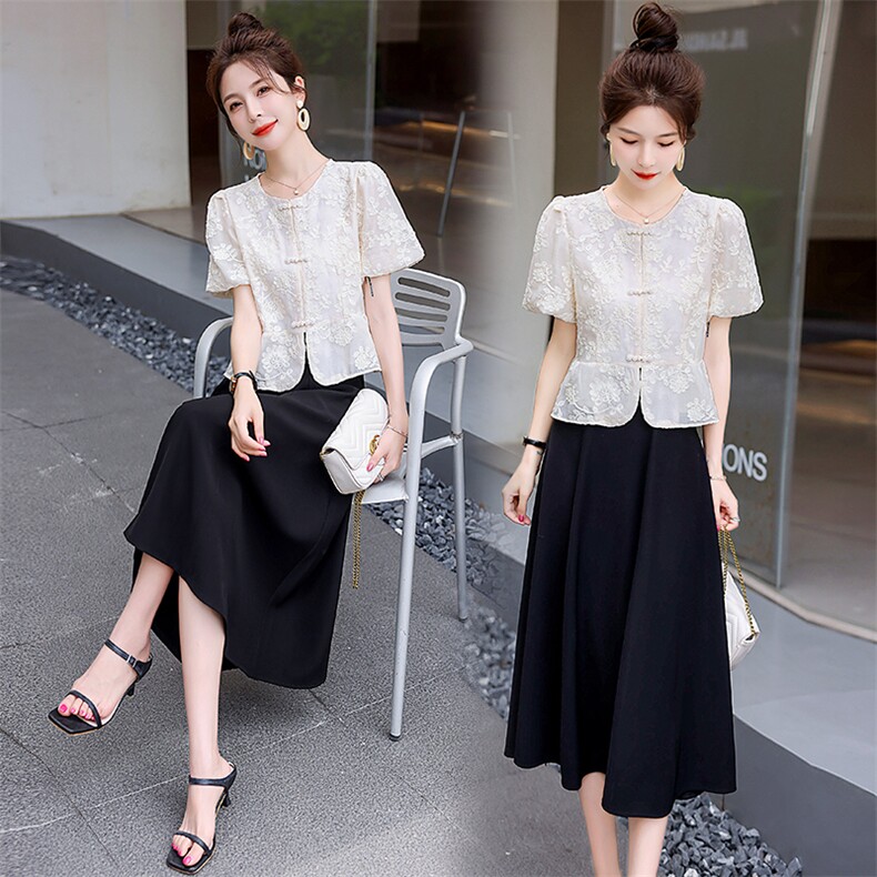 2023夏装新款新中式端正典雅套裙，女装套装/套裙，仟媚宠