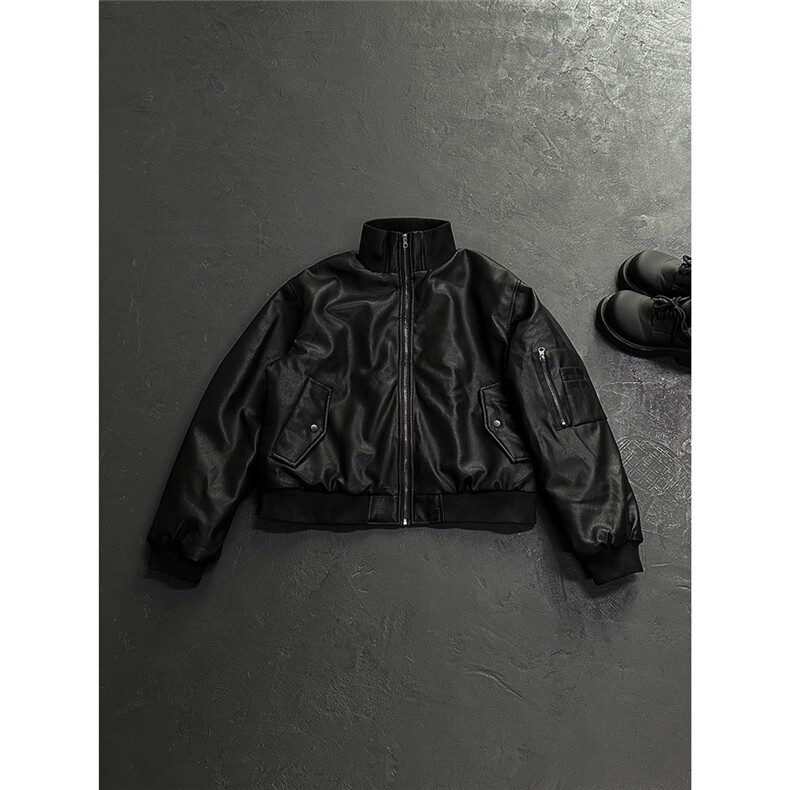 网图飞行员皮衣夹克座山雕短款棉衣外套棉服A025-QY15031-P125,男装夹克,电商A025