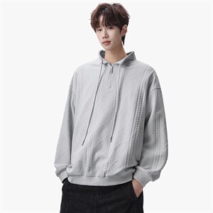 卫衣男春季新款港风宽松提花大码长袖T套头上衣WY9975-特P42图片
