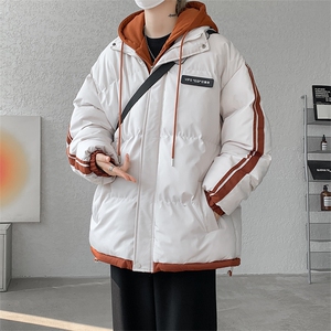 棉服男冬季新款港风宽松假两件连帽棉衣MF8587-特P78图片