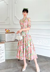 【现货】2022夏季新款 韩版碎花雪纺连衣裙图片