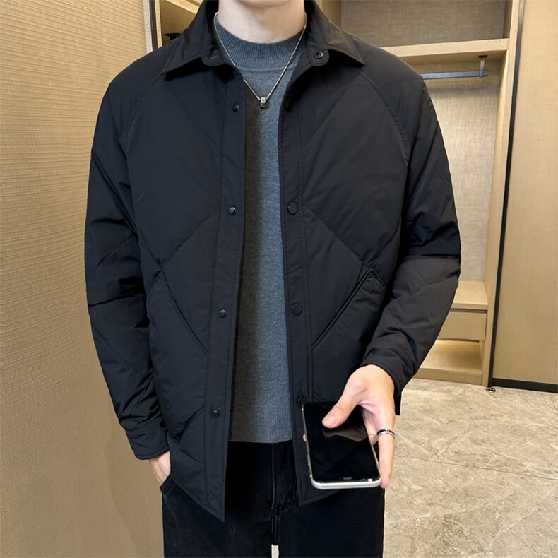 翻领轻薄羽绒服夹克男棱角设计休闲外套上衣DS-A329-S2607-P135,男装夹克,电商A329