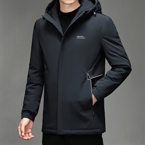 S78150冬季男士连帽白鸭绒羽绒服保暖外套修身潮流帅气P310，男装羽绒服，电商B360
