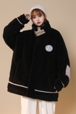 中性风皮毛一体刺绣羊羔毛棉衣男装加厚冬装棉服外套G1037P128女，男装棉衣，电商A339