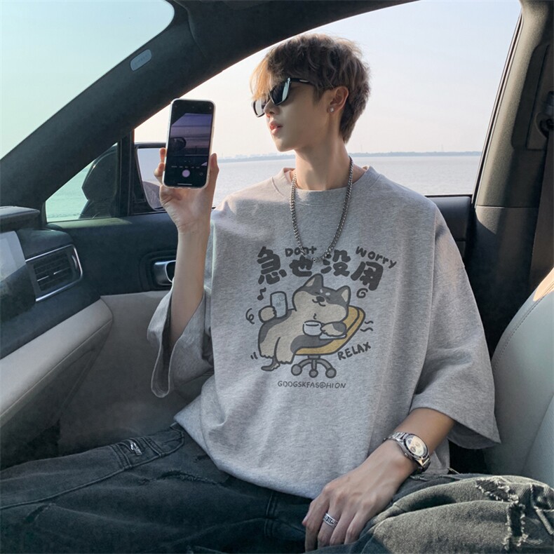 已注册/夏季新款外景纯棉大码短袖T恤男潮宽松打底衫DT00137/P25，男装T恤，电商B316