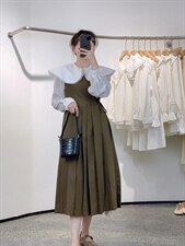 韩系两件套连衣裙，女装连衣裙，驿谷