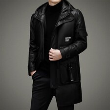 BAMJ-5228钱塘2020-2秋冬季厚款中年男士时尚休闲皮衣外套P835，男装皮衣，钱塘207-2