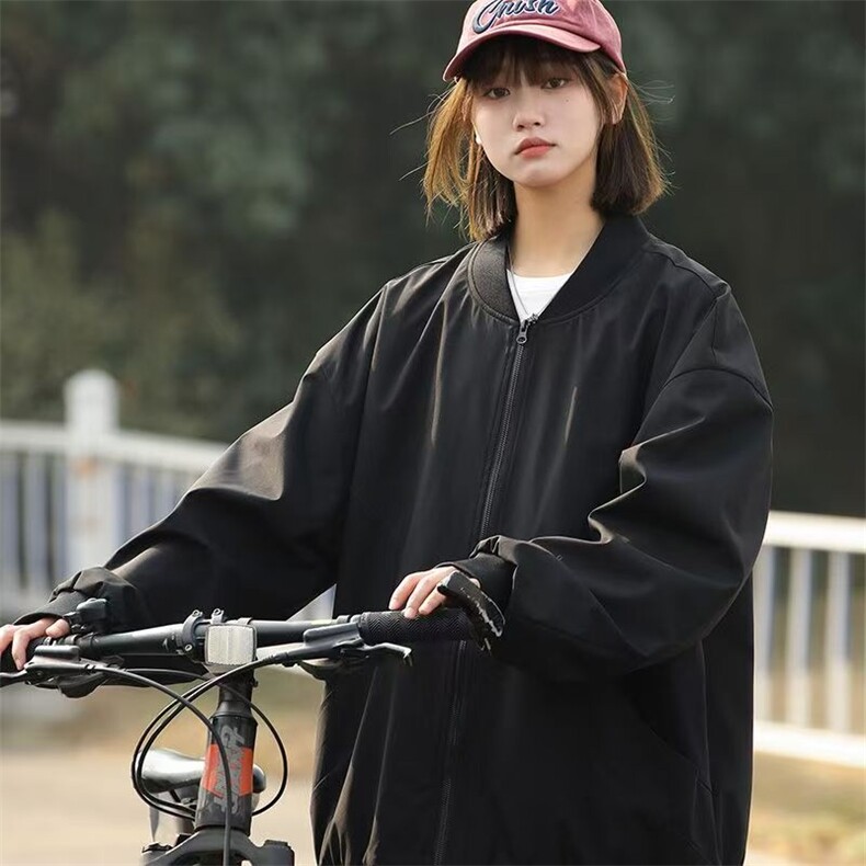美式潮牌棒球服夹克男潮字母刺绣宽松百搭情侣飞行拉链外套上衣,男装夹克,星座1210-1
