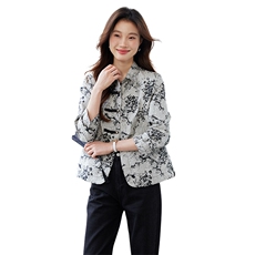 外套女复古文艺2025新款初春薄款夹棉上衣时尚减龄漂亮洋气妈妈，女装短外套，涵誉