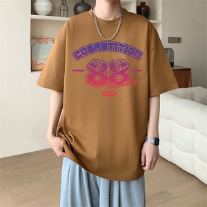 短袖t恤男士夏季印花宽松圆领百搭男生半袖体恤纯棉上衣 TA11图片