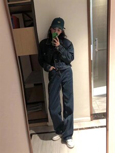 牛仔套装图片