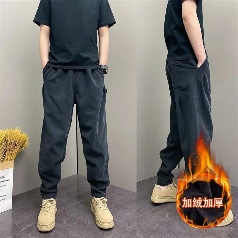 1506-1/KPRK421/P47冬季爆韩版休闲裤青年男士百搭松紧腰哈伦裤帅图片