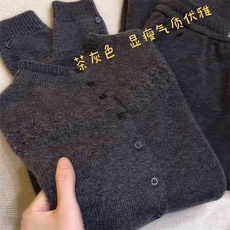 毛衣女极简风高领针织开衫女秋冬宽松大码毛衣外套短款上衣，女装针织衫/毛衣，暖姿羊绒