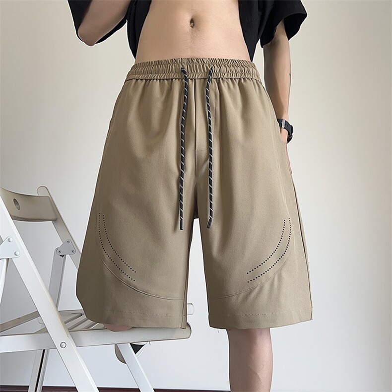 特批P20无差价夏季激光冲孔短裤男冰丝垂感小众潮牌五分裤DK2194,男装牛仔裤,电商A001