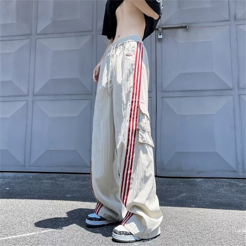 休闲裤男韩版潮流百搭裤子夏季薄款坠感阔腿拖地长裤K0049-P46,男装休闲裤,星座308B-2