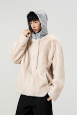 水貂毛皮草夹克男生皮毛一体男装冬季连帽外套2025冬MY816，男装夹克，星座903-1