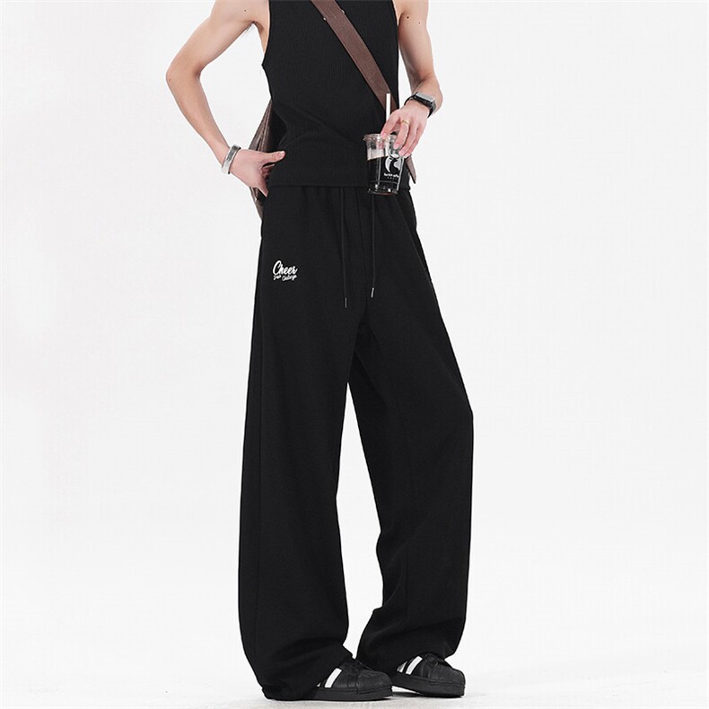 现货！垂坠感字母印花宽松休闲运动裤，女装休闲裤，星座617C