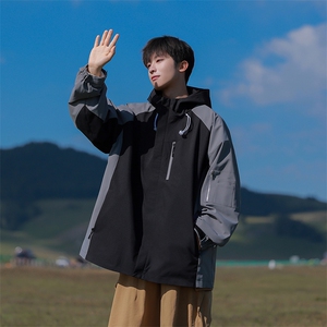 815A-MJ78392-65特秋冬拼接工装服三防冲锋衣外套夹克男模图片
