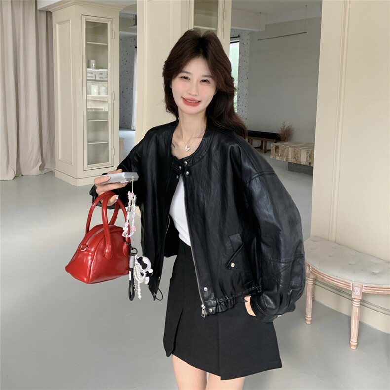 大货已出春季新款PU皮衣外套2199-P175-K245,女装皮衣,网红馆