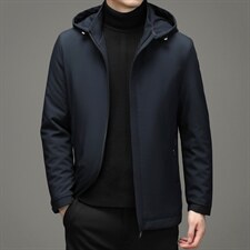 脱卸帽子中年纯色棉衣加厚保暖冬季爸爸冬装外套棉服HM2058-P160，男装棉衣，电商B212（原钱塘6029）