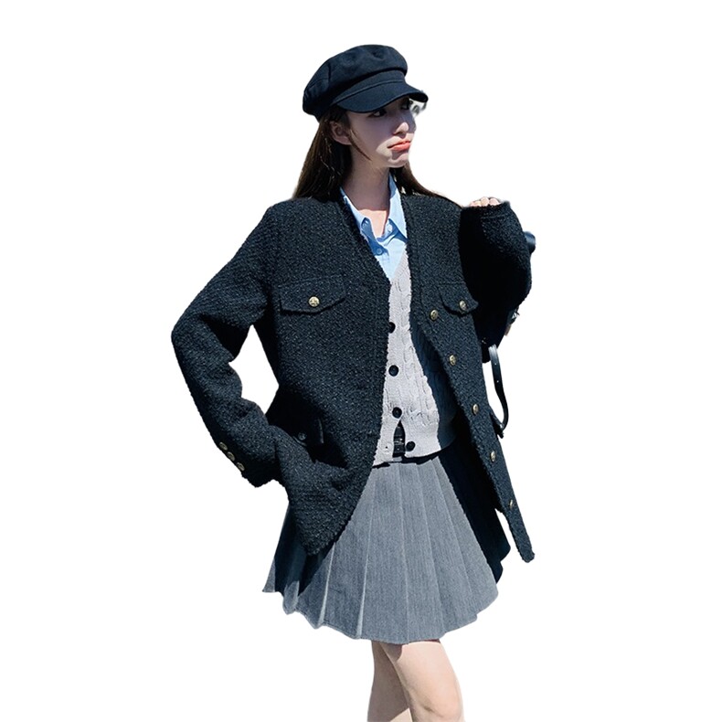 现货：2025冬装新款粗毛呢中长款小香风外套C2135-2385P155K238,女装毛呢外套,2C135