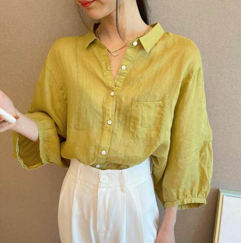 麻料衬衫，女装衬衫，1971