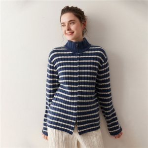 2025年秋季常规款常规开衫长袖拉链时尚百搭，女装针织衫/毛衣，溪贝羊绒