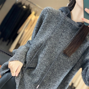 撤柜清仓秋冬连帽卫衣女羊绒衫针织衫帽衫宽松打底羊毛衫大码毛衣图片