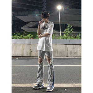 美式高街ins小众破洞牛仔裤货号K751P60图片