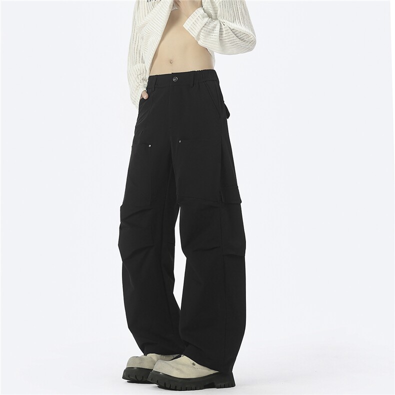 无影墙宽松阔腿弯刀直筒长裤大码M-5XL潮牌工装裤CK78054P55控89，男装工装外套，星座227-7