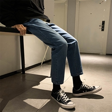 春季猫须小脚牛仔裤跑量休闲裤子XZ707-KZ005-50，男装牛仔裤，星座707